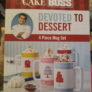 Cake boss four piece devoted to dessert mug set brand-new never taken out of box